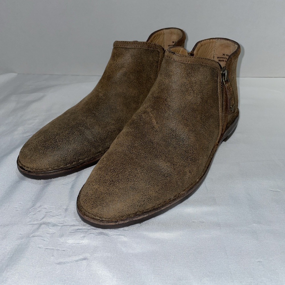Trask Aubrey Ankle Booties Women's Size 7m Brown Italian Suede